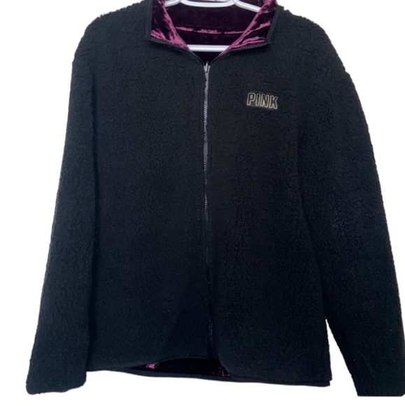 Victoria's Secret PINK limited edition Oversized velvet Sherpa reversible coat - Picture 5 of 10